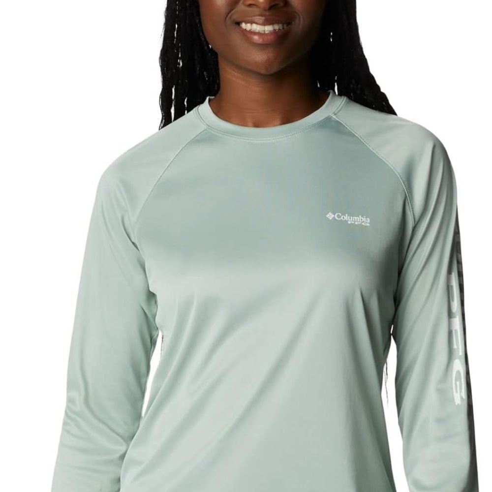 Columbia Women's Tidal Tee PFG Long Sleeve - UPF Cool Green Heather XL and XXL